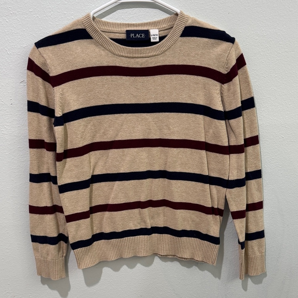 The Children’s Place Boy’s Striped Beige Sweater